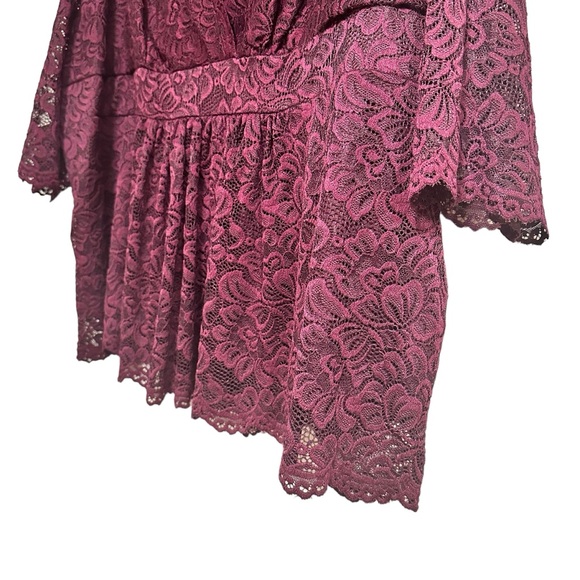 Roaman’s Lace Surplice 3/4Sleeve Stretchy Top XXL (26-28) - Picture 5 of 16